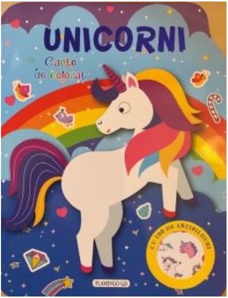 Unicorni. Carte de colorat cu 100 de abtibilduri